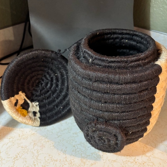 H&M Home Penguin Storage Basket w/Lid Braided Jute Animal Organization Kids - Picture 6 of 10